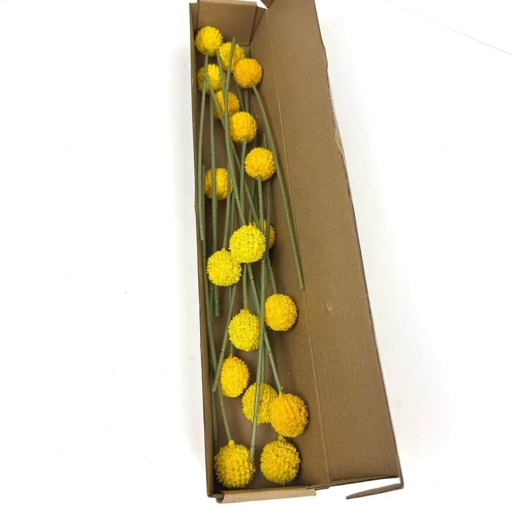18 Pcs Artificial Billy Ball Flowers Yellow & Orange